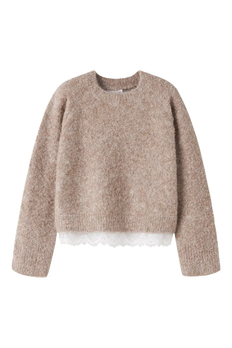 Name It - Nkfsacha Ls Loose Knit - 5132271 Island Fossil