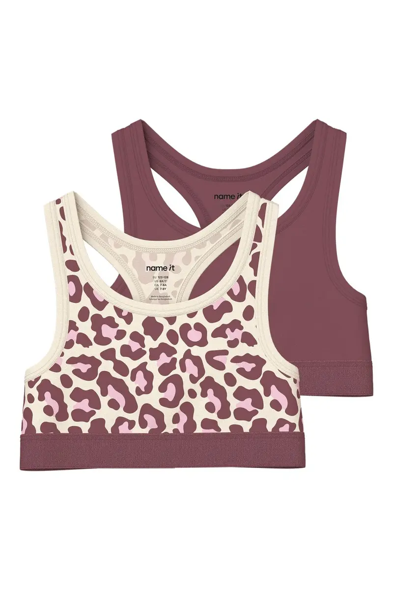 Name It - Nkfshort Top Leo - 5112467 Antique White W/ Wild Ginger