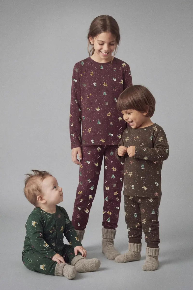 Name It - Nknvismas Ls Nightset - 5124790 Burgundy Christmas
