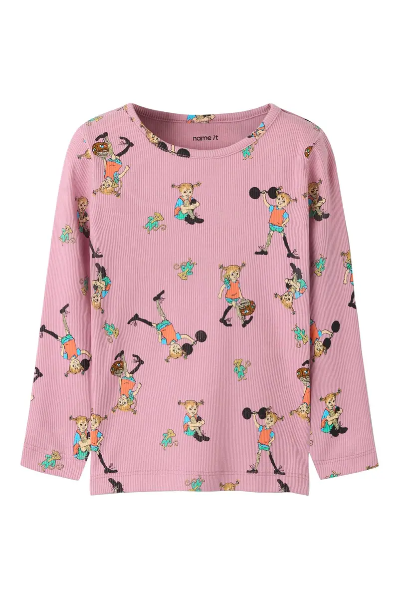 Name It - Nmfara Pippi Ls Slim Top Sky - 5133661 Lilas