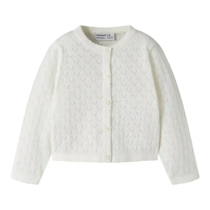 Name It - nmfdesina ls short knit card cloud dancer "121"