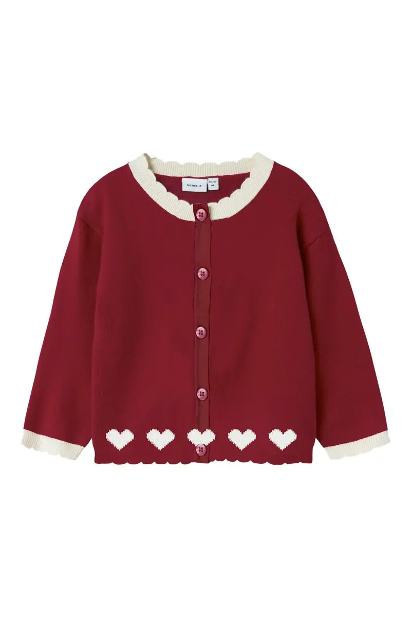 Name It - Nmfralbos Ls Knit Card - 5158244 Red Dahlia