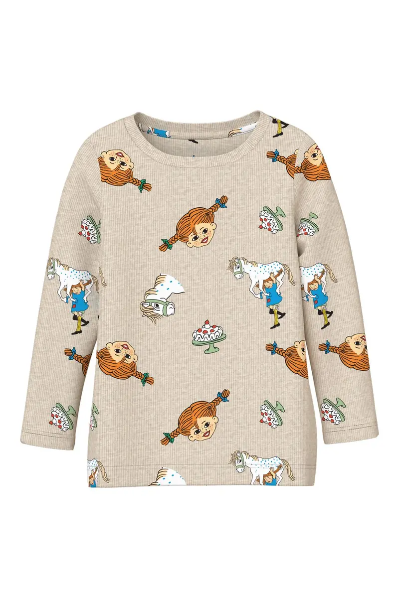 Name It - Nmfsoca Pippi Ls Top Sky - 4978192 Peyote Melange