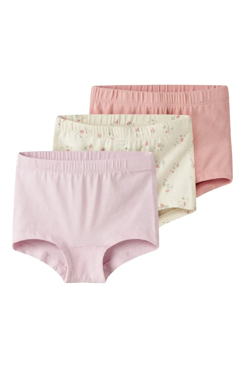 Name It - Nmftights Flower - 4871384 Turtledove W/ Pale Lilac + Mellow Rose