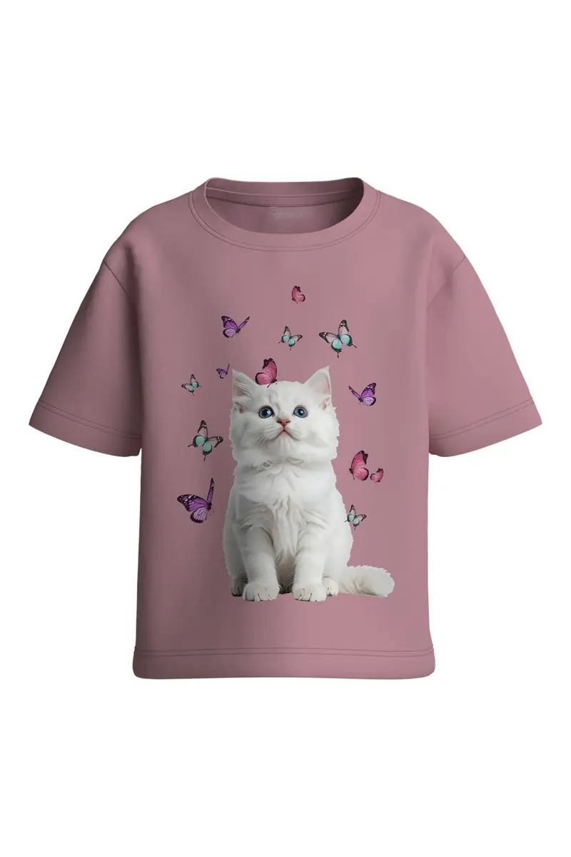 Name It - Nmfvotea Ss Nreg Top - 5088892 Lilas Kitten Butterflies