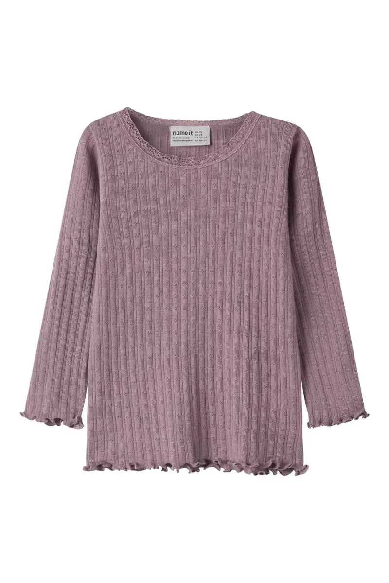 Name It - Nmfwossa Wo/Si Rib Ls Top - 4969337 Toadstool