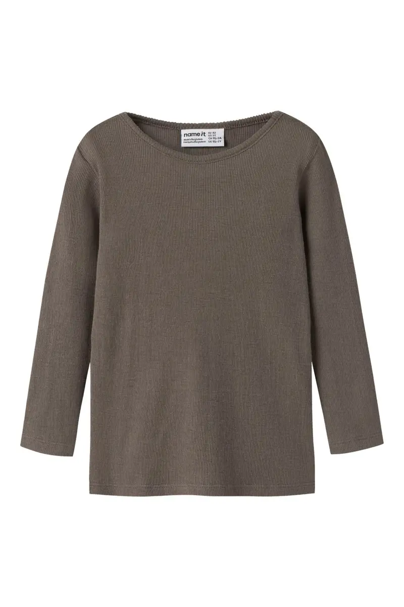 Name It - Nmmwossa Wo/Si Rib Ls Top - 4961030 Morel