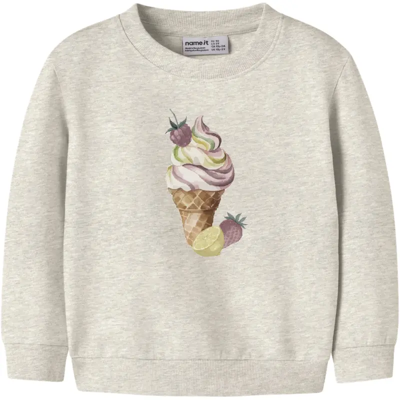 Name It Peyote Melange Nmfjovina Ls Nreg Sweat Unb Box "111"