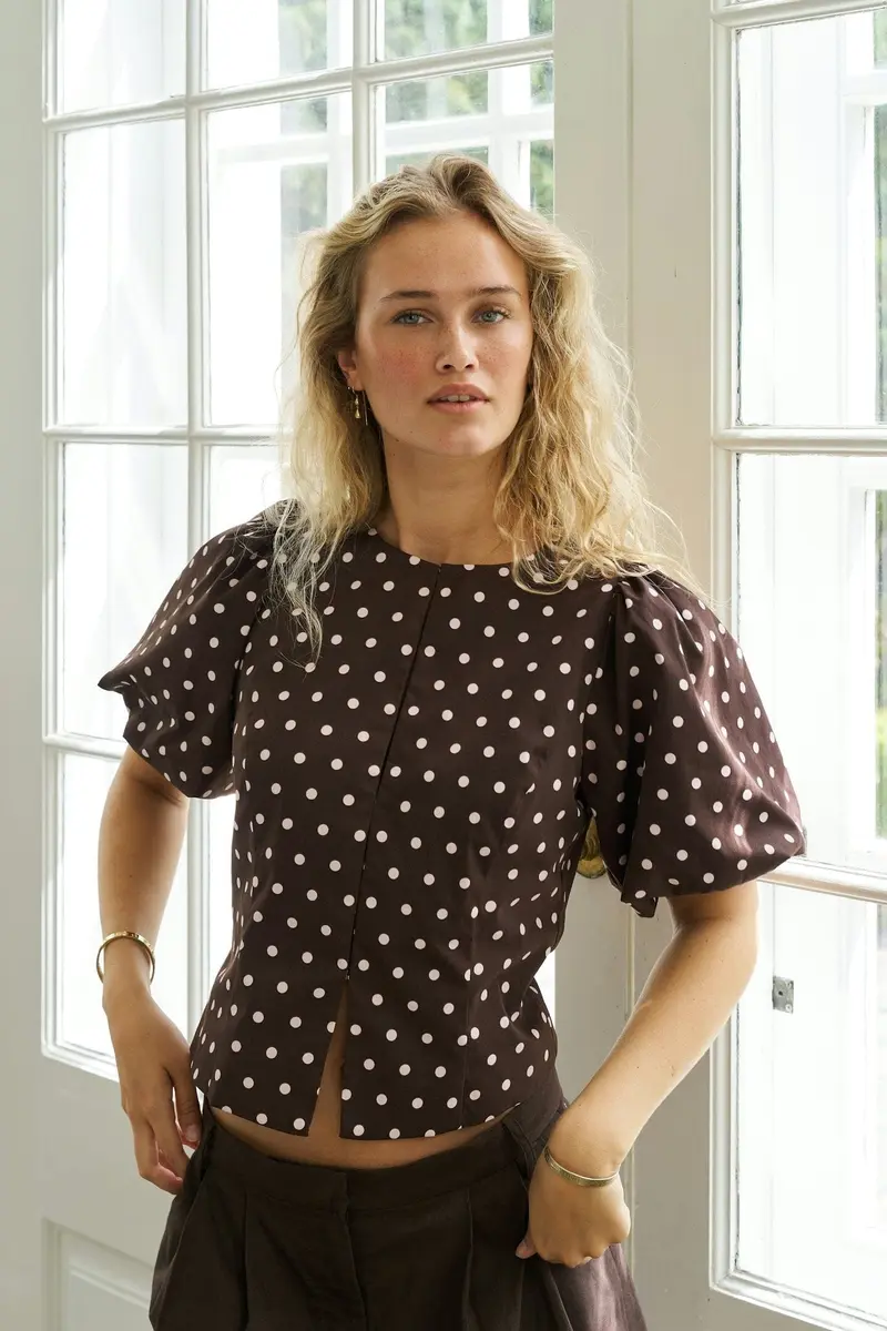 Neo Noir - Anela Dot Blouse 167821 - 210 - Brown