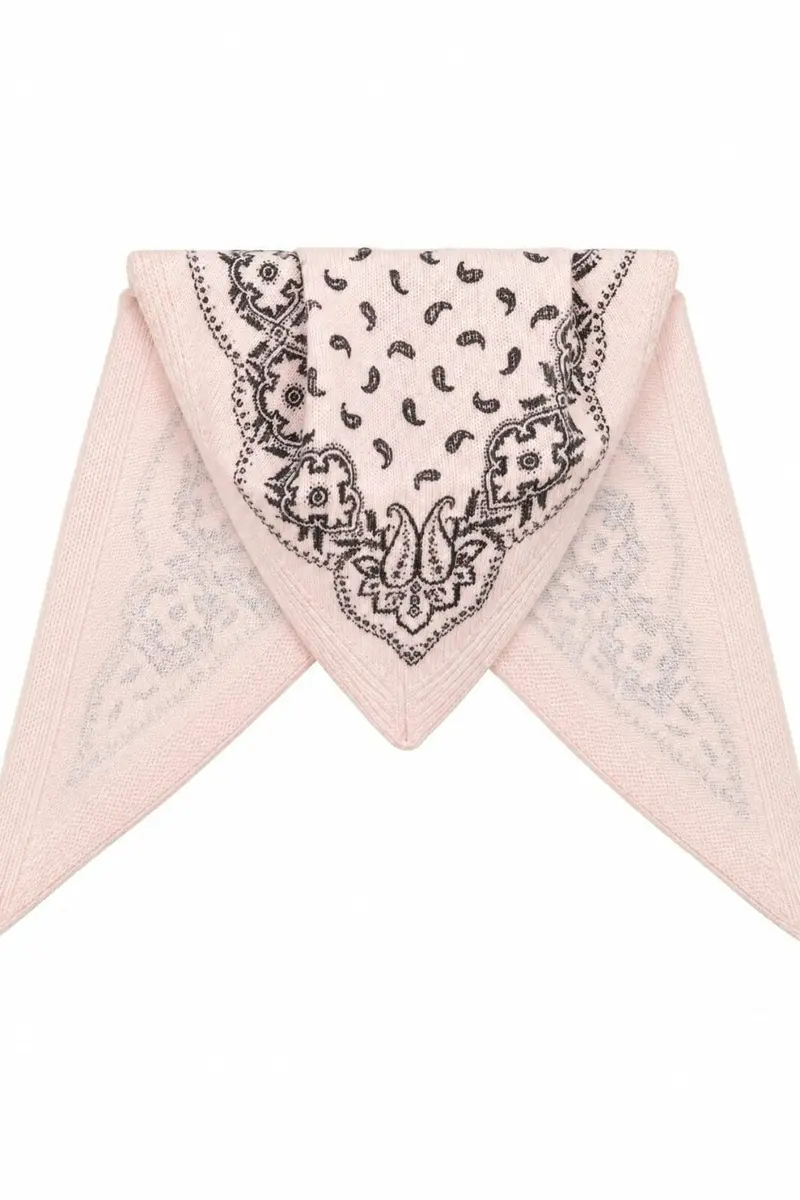 Neo Noir - Ariya Paisley Knit Scarf 171220 - 172 - Powder