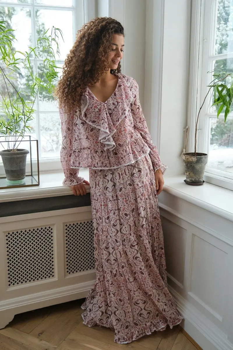 Neo Noir - Asta Paisley Dance Skirt 168990 - 165 - Rose