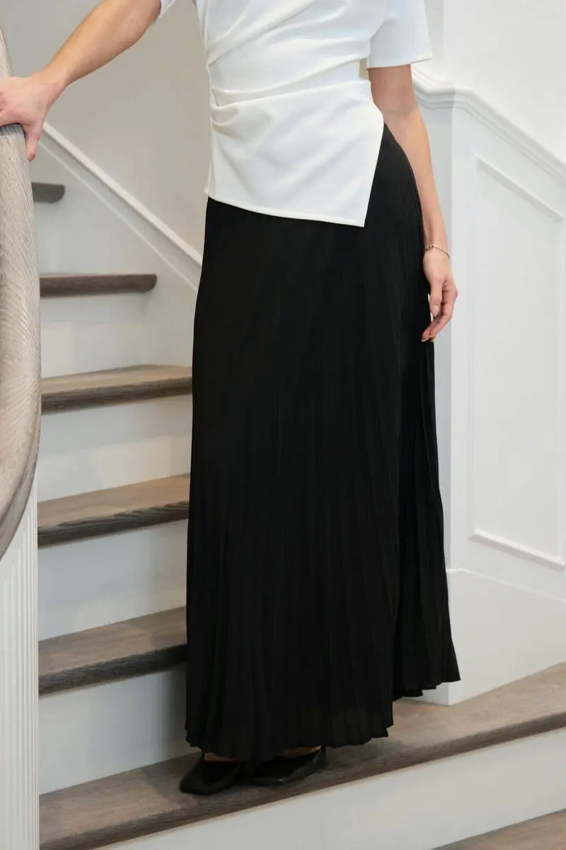Neo Noir - Boni Simple Plisse Skirt 166495 - 100 - Black