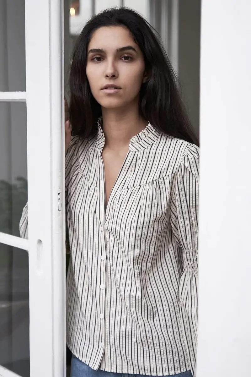 Neo Noir - Camilla Contrast Blouse 164669 - 122 - Creme