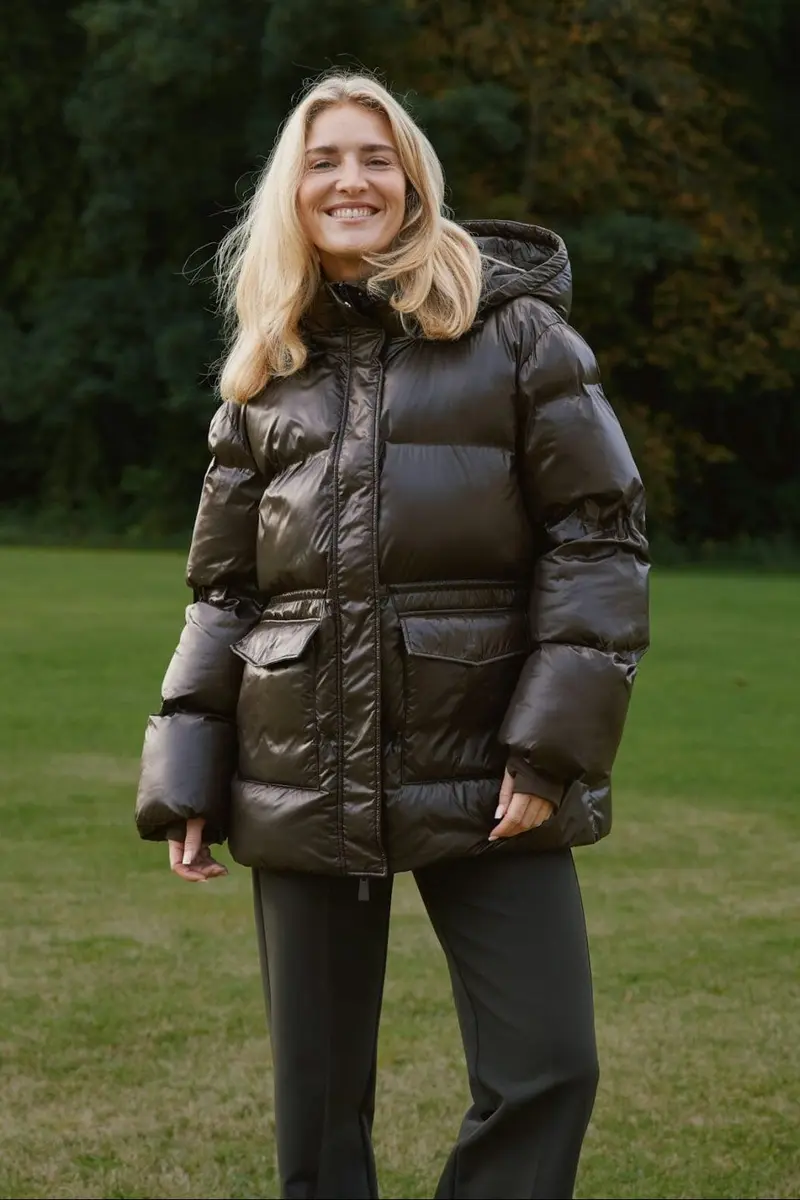 Neo Noir - Clotilde Shiny Puffer Jacket 168506 - 584 - Chocolate Brown
