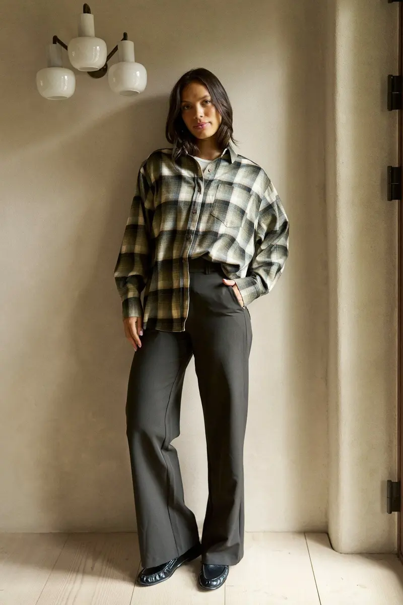 Neo Noir - Dalma Flannel Check Shirt 171678 - 151 - Army