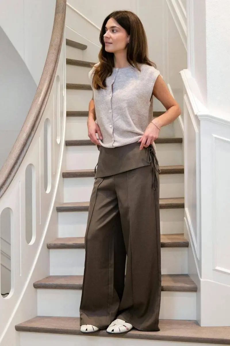 Neo Noir - Deani Fold Pants 166168 - 214 - Taupe