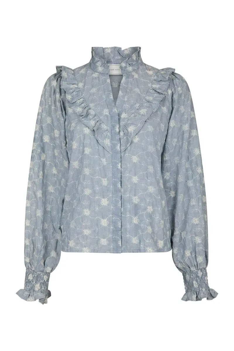 Neo Noir - Degas Delicate Blouse 166785 - 142 - Dusty Blue