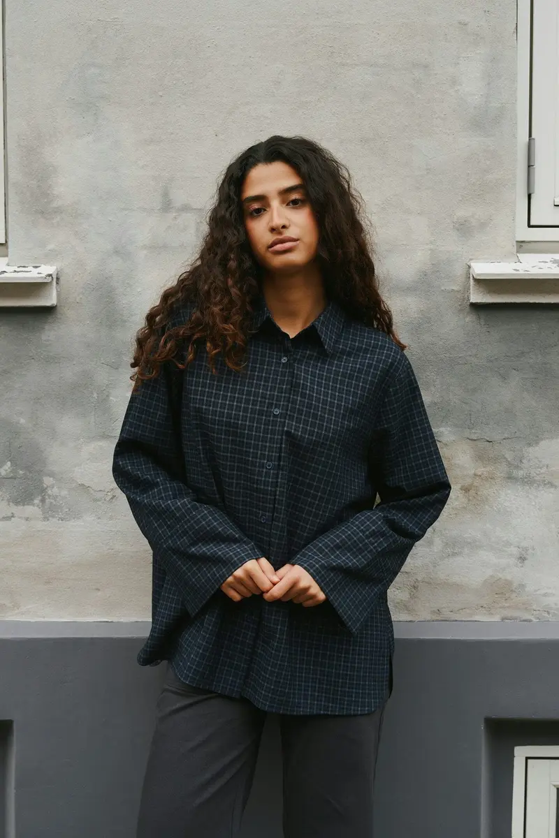 Neo Noir - Dita Check Shirt 170763 - 534 - Dark Blue