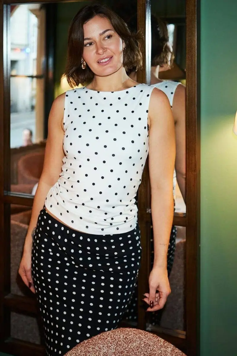 Neo Noir - Ditty Jersey Dot Top 167487 - 120 - White