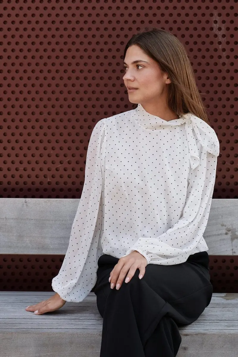 Neo Noir - Dorellie Dot Blouse 170169 - 121 - Off White