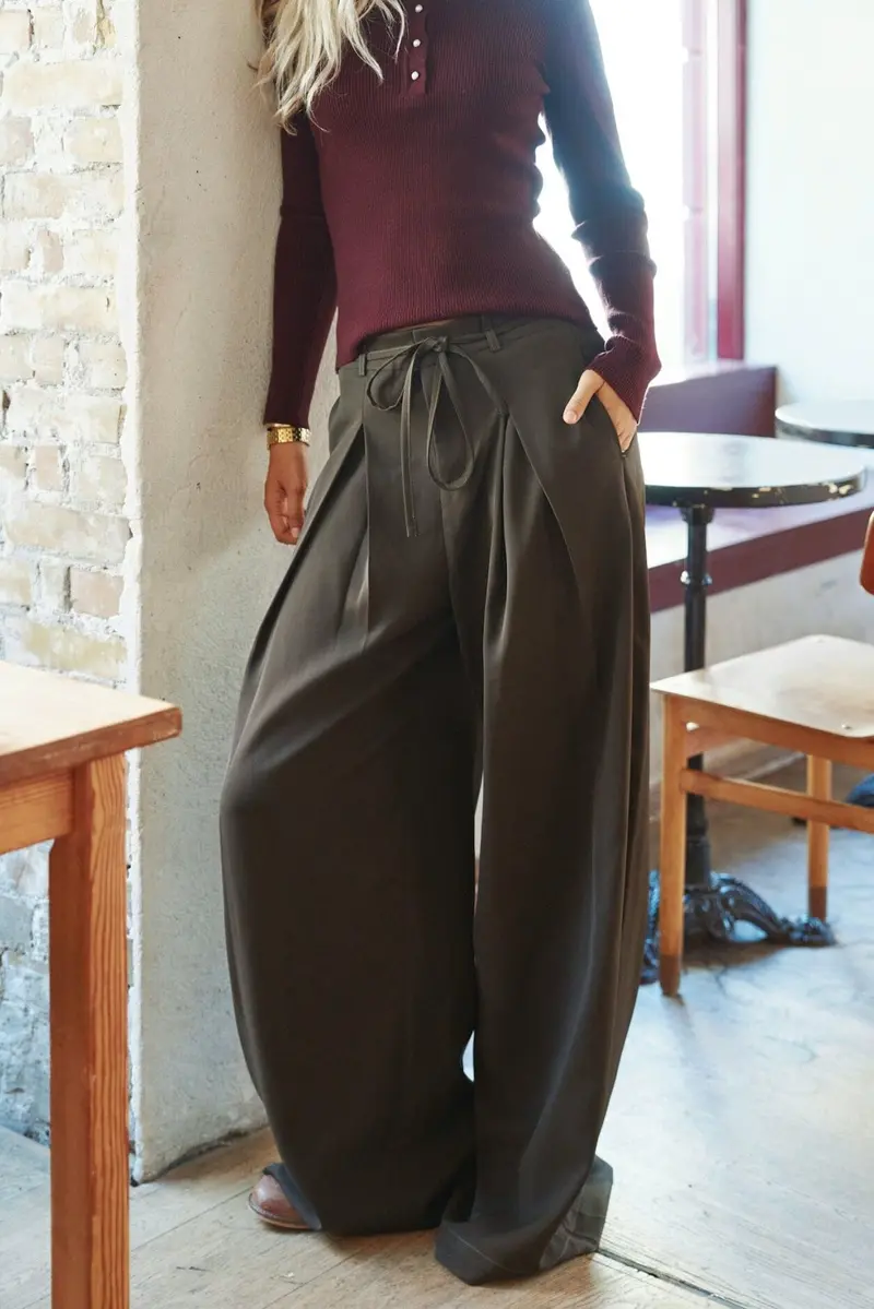 Neo Noir - Eddina Woven Pants 170464 - 676 - Dark Brown