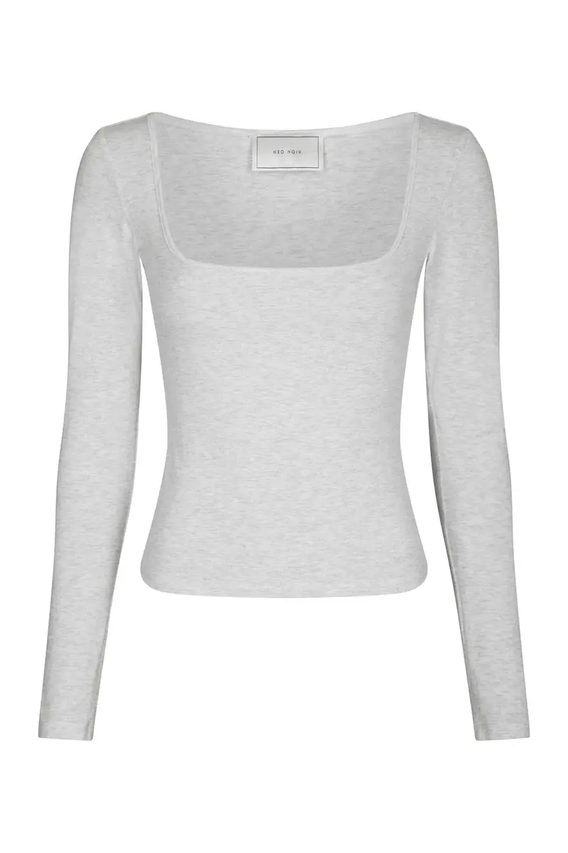 Neo Noir - Elin Jersey Blouse 168341 - 103 - Light Grey Melange