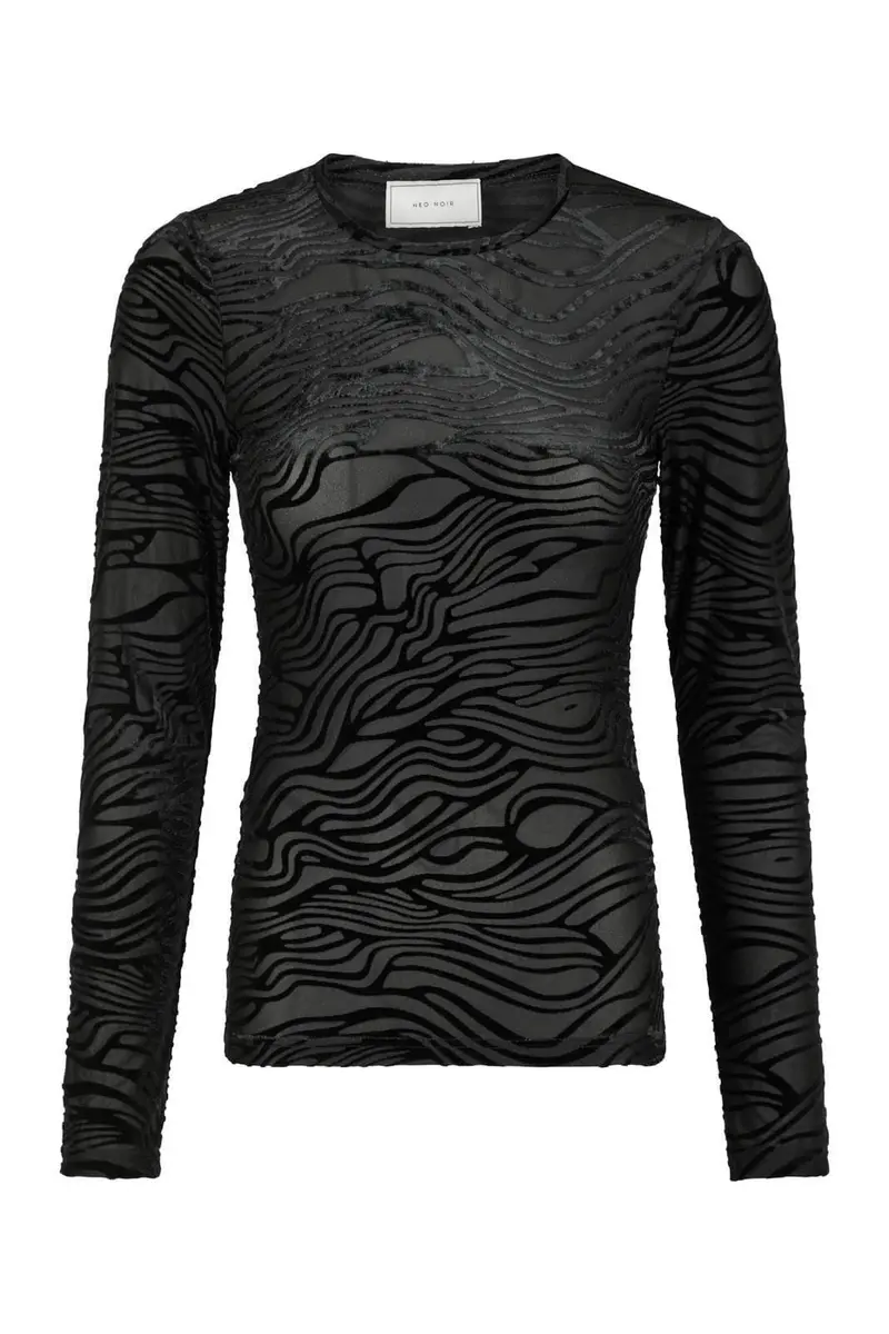 Neo Noir - Ella Zebra Burnout Blouse - Black