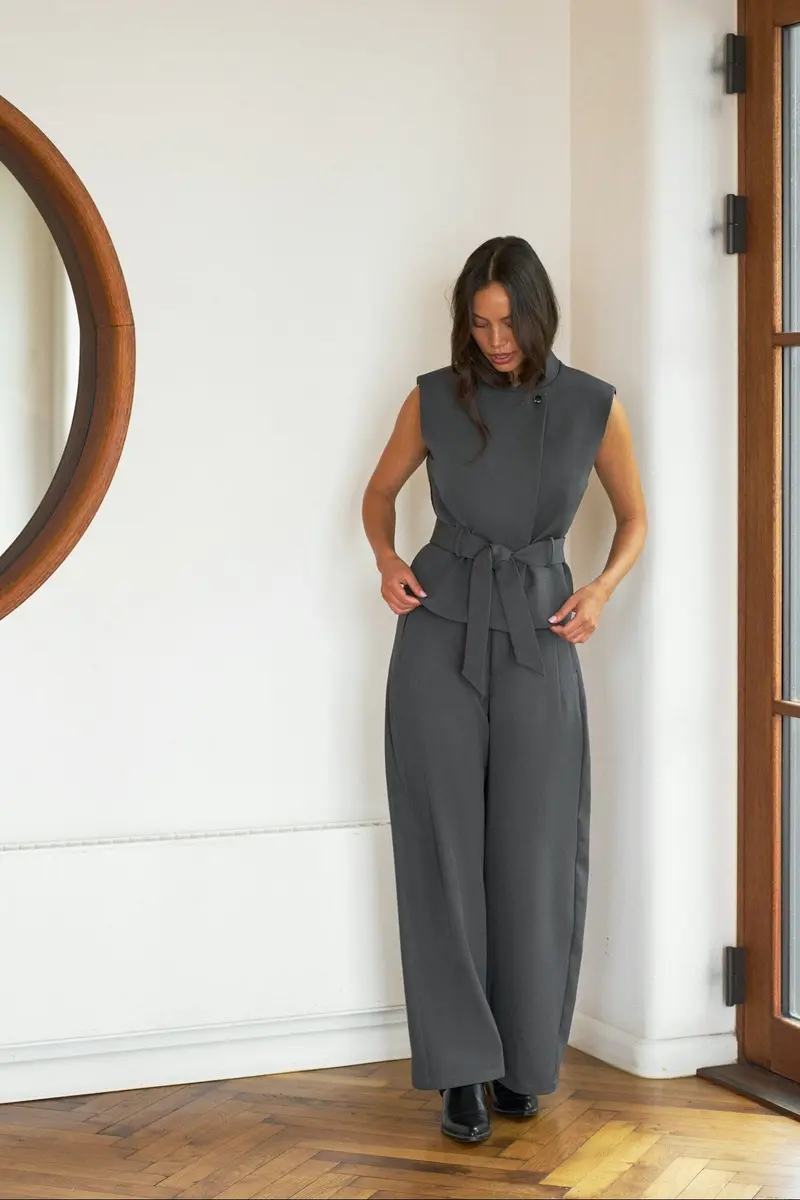 Neo Noir - Essiall Dobby Suit Pants 171097 - 133 - Grey Melange
