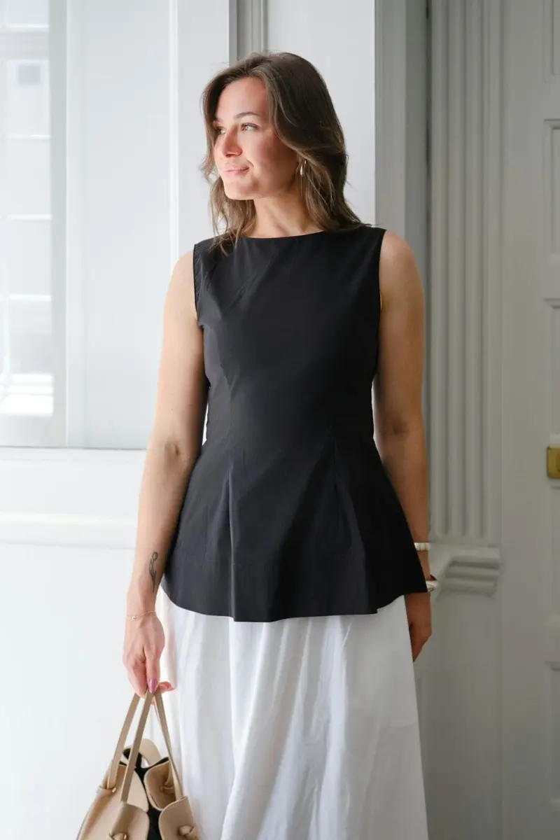 Neo Noir - Esteves Poplin Top 165379 - 100 - Black