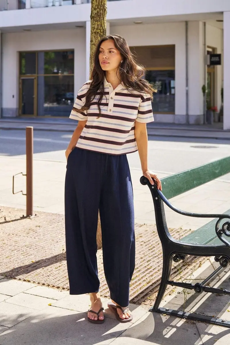 Neo Noir - Eveline Pinstripe Pants 169650 - 141 - Navy