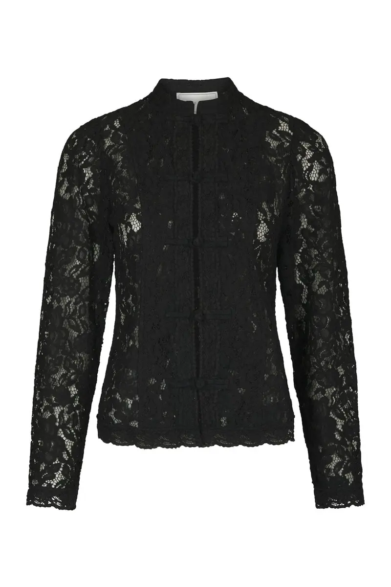 Neo Noir - Hera Lace Flower Blouse 169628 - 100 - Black
