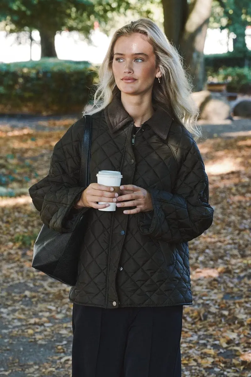 Neo Noir - Iva Quilt Jacket 168527 - 176 - Khaki