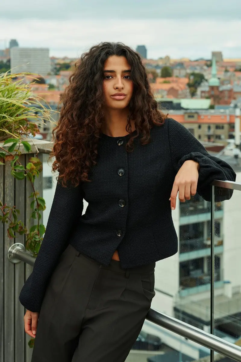 Neo Noir - Junette Boucle Jacket 170179 - 100 - Black