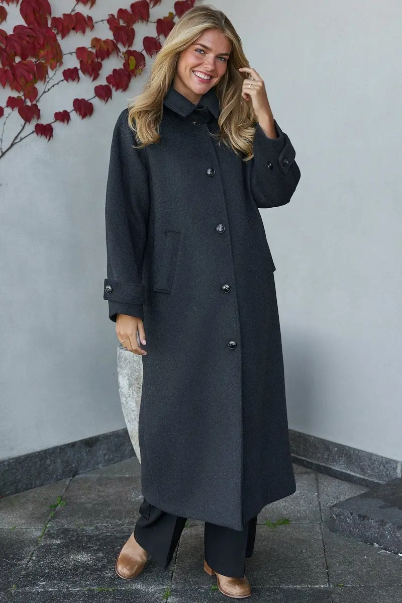 Neo Noir - Keaton Wool Coat 165499 - 136 - Antracit Melange