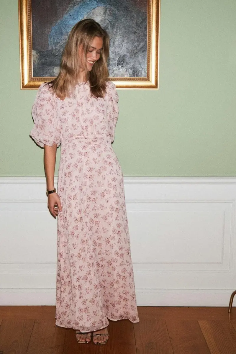 Neo Noir - Kikka Chiffon Flower Dress 167915 - 165 - Rose
