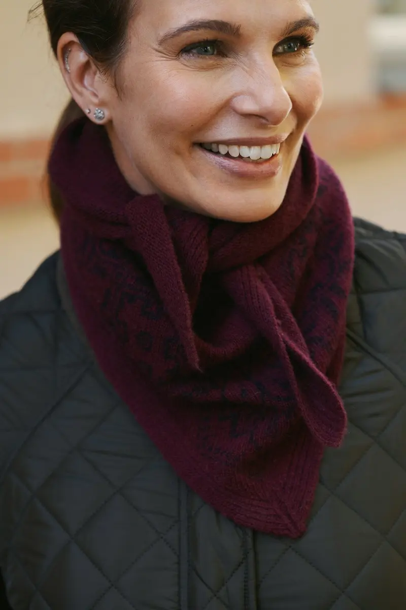 Neo Noir - Lolana Paisley Knit Scarf 170741 - 682 - Wine
