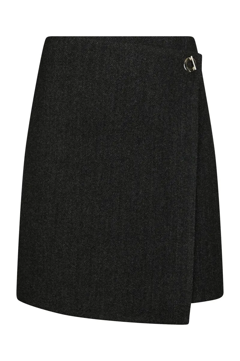 Neo Noir - Marisi Herringbone Skirt 165687 - 104 - Dark Grey