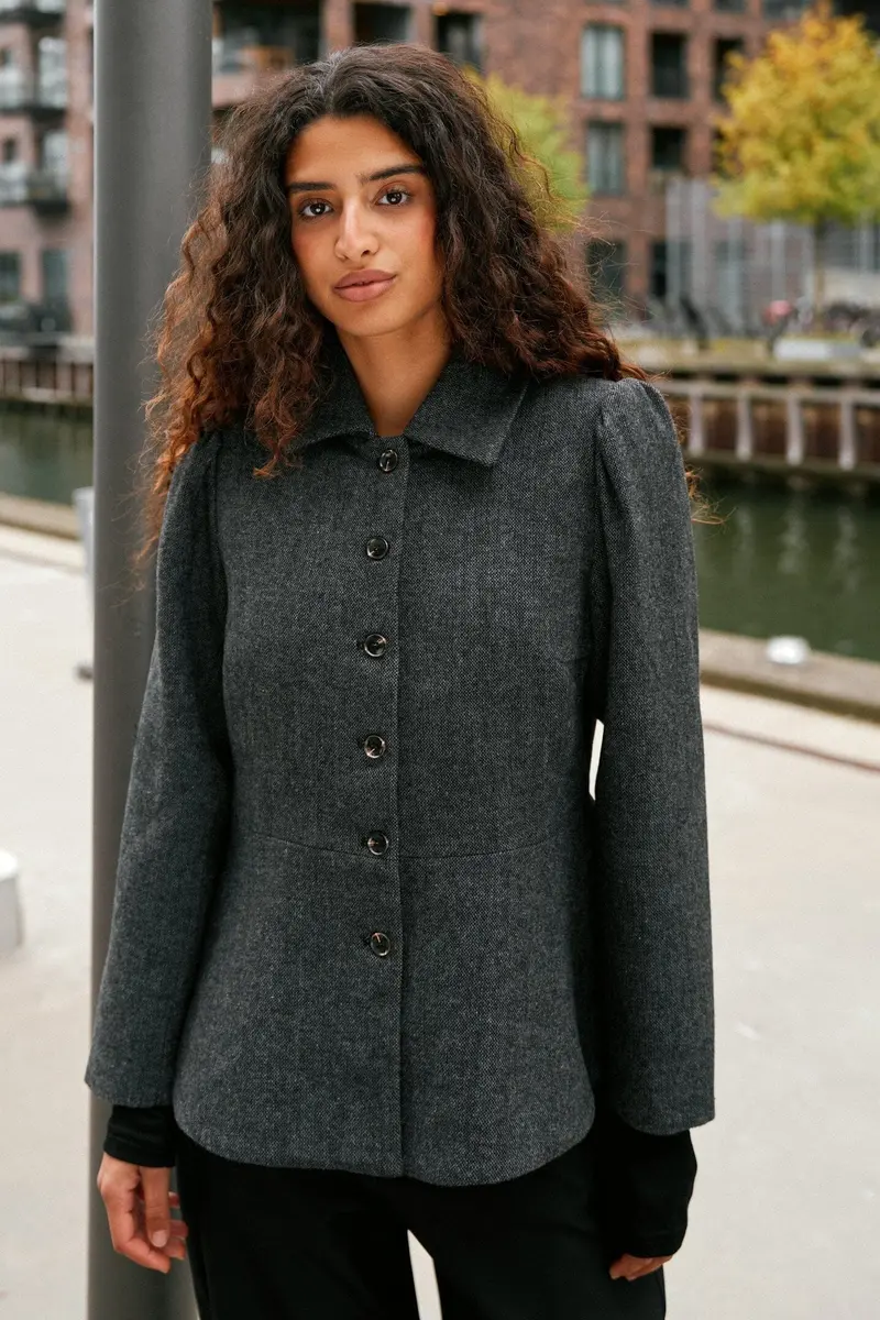 Neo Noir - Melisa Tweed Jacket 170001 - 104 - Dark Grey