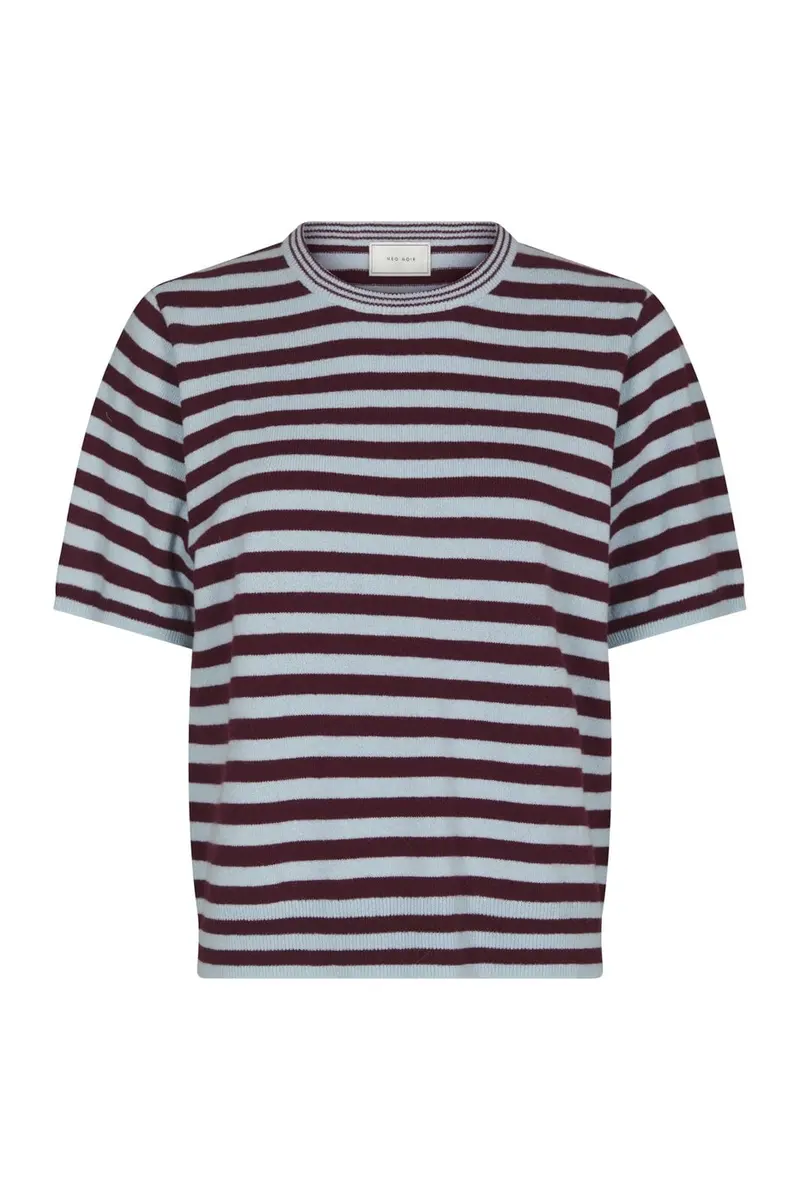 Neo Noir - Missy Stripe Knit Tee 169692 - 682 - Wine