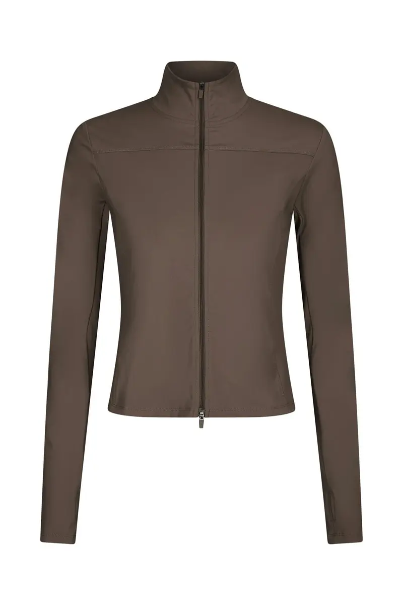 Neo Noir - Nolana Zip Blouse 167175 - 492 - Mushroom
