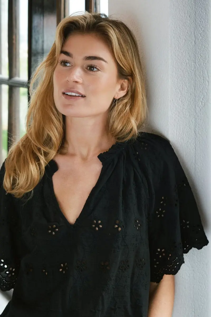 Neo Noir - Odet Embroidery Blouse 165172 - 100 - Black