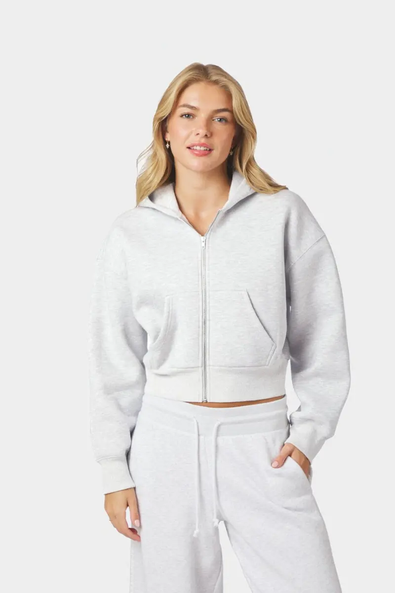 Neo Noir - Oliana Zipper Hoodie 169054 - 103 - Light Grey Melange