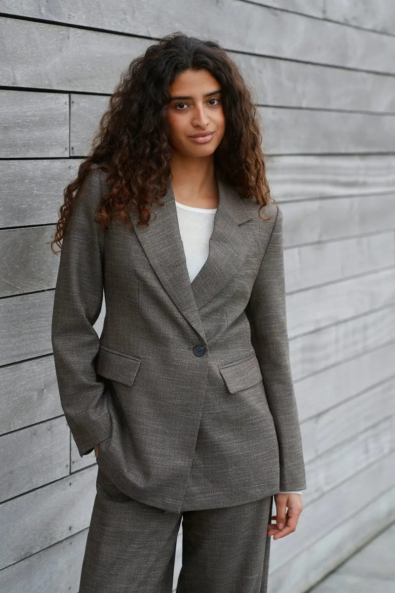 Neo Noir - Perine Structure Twill Blazer 169714 - 811 - Dark Taupe