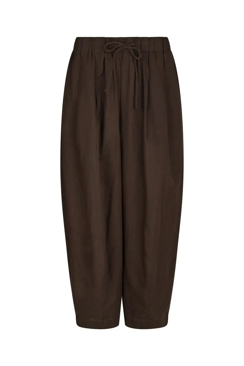 Neo Noir - Prina Linen Pants 167438 - 676 - Dark Brown