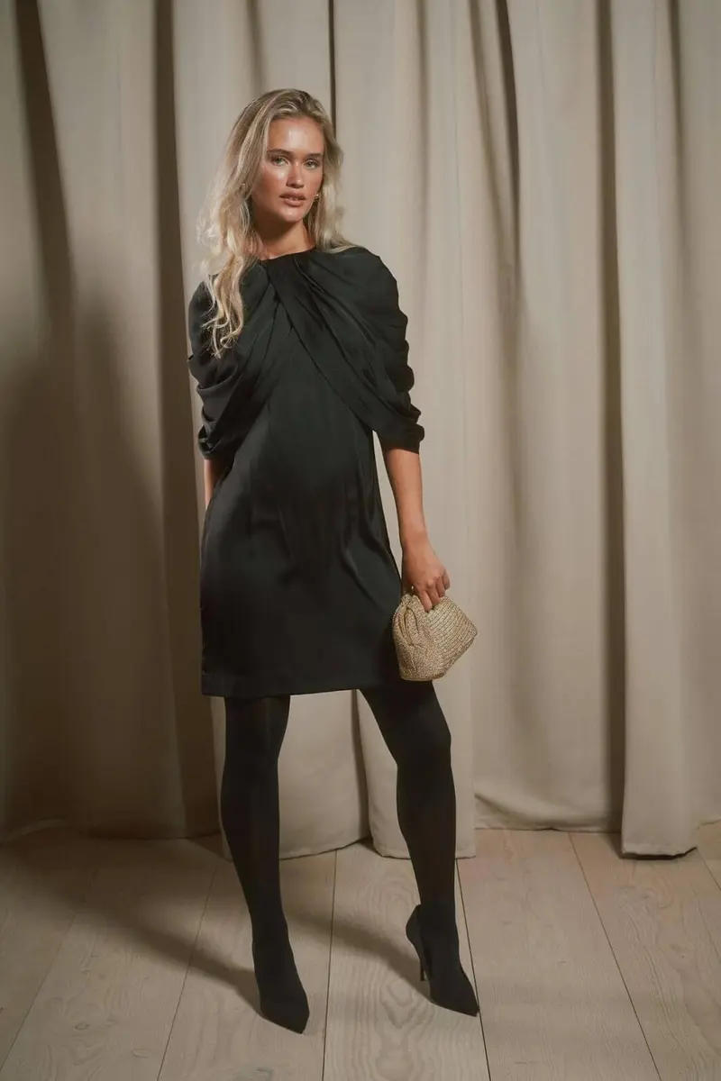 Neo Noir - Prisca Satin Dress 170739 - 100 - Black