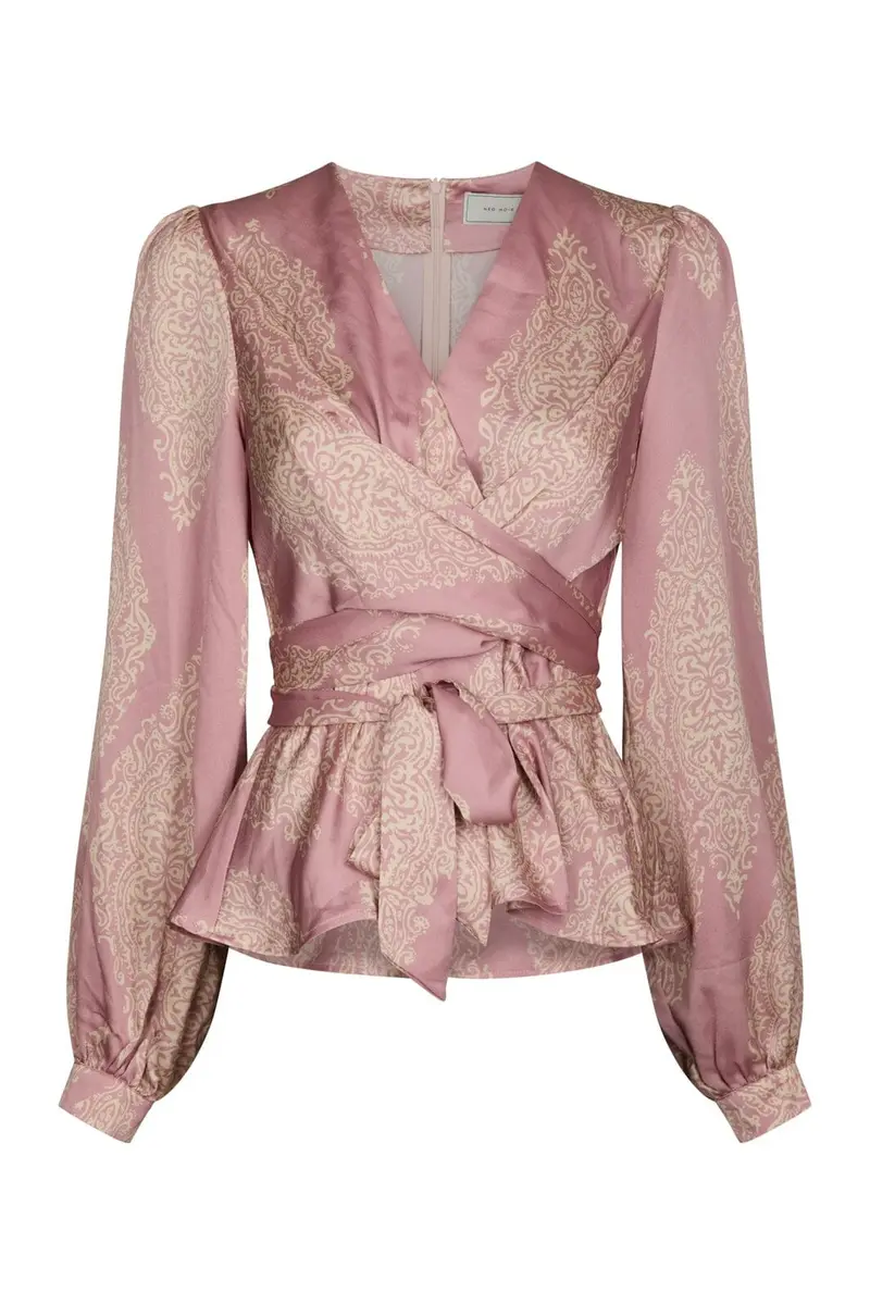 Neo Noir - Rista Paisley Drop Blouse 166208 - 823 - Evening Rose