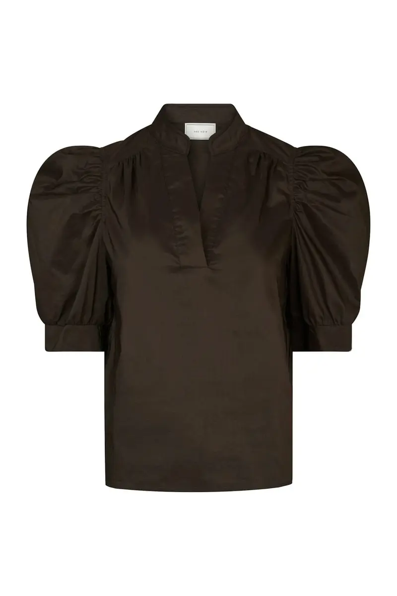Neo Noir - Roella Poplin Blouse 164283 - 584 - Chocolate Brown