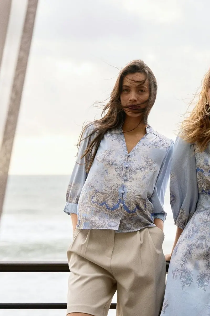 Neo Noir - Roselle Artist Paisley Blouse 165558 - 145 - Light Blue