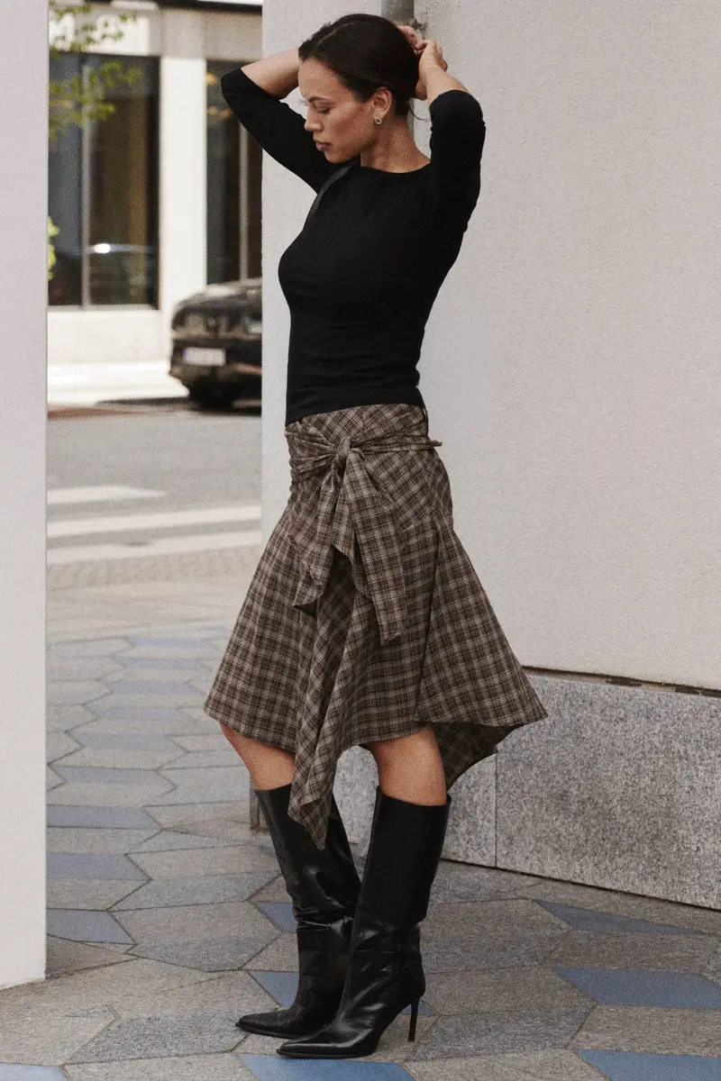 Neo Noir - Sabella Check Skirt 169596 - 980 - Brown Check