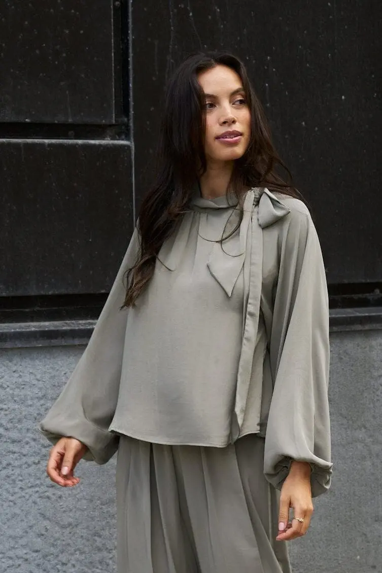 Neo Noir - Saline Blouse 170979 - 189 - Warm Grey